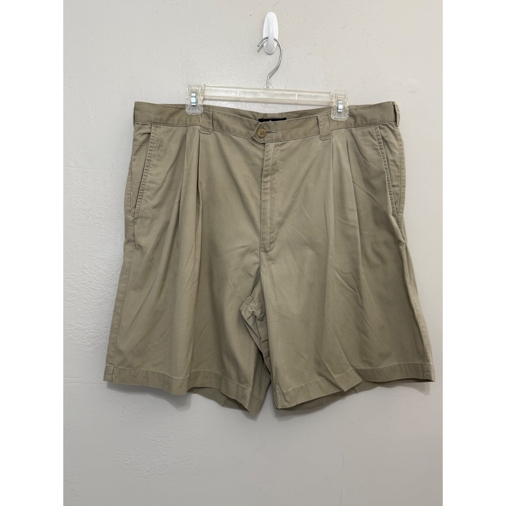 Payne Stewart Mens‎ Pleated Chino Golf Shorts Khaki Tan Cotton Size 40